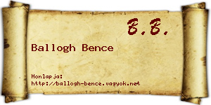 Ballogh Bence névjegykártya